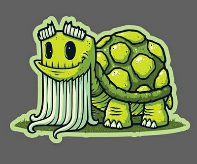 Old Timer ZOMBIE TURTLE STICKER