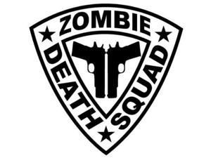 zombie death squad b&w shield sticker