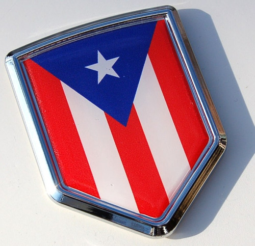 Puerto Rico Decal Flag Car Chrome Emblem Sticker