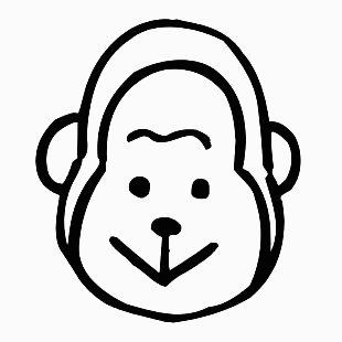 Monkey Face Die Cut Car Decal Sticker