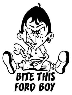 Bite This Ford Boy funny color auto sticker