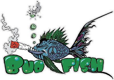 bud fish weed sticker