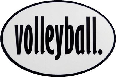 Volleyball Word OVAL Sticker