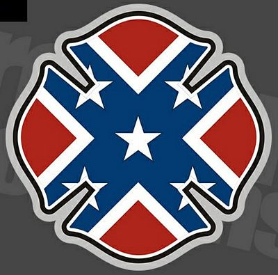 fire dept cross rebel sticker