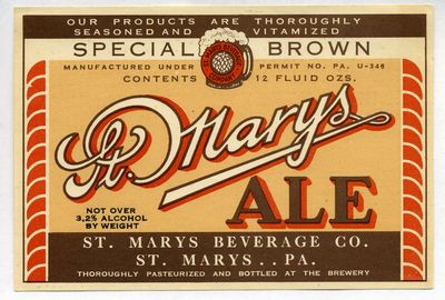 St Marys Special Brown Ale Label Sticker