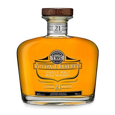 teeling Irish whiskey 21yr old bottle shaped sticker