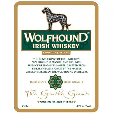 Wolfhound Irish Whiskey Lable Sticker