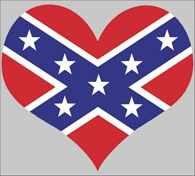 rebel flag heart sticker