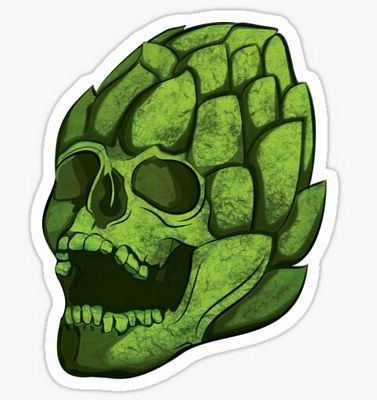HOPS SKULL BEER STICKER