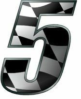 Checkered Flag, One Digit Race Number Kit