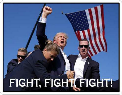 ASSINATION STAGED ATTEMPT  TRUMP FIGHT FIGHT FIGHT