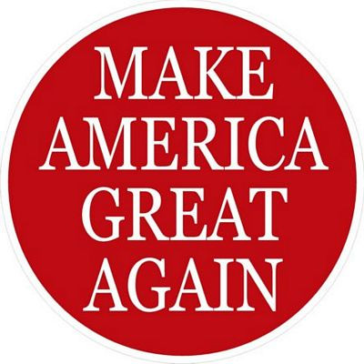 MAKE AMERICA GREAT AGAIN RACIST ROUND STICKER