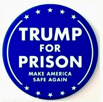 TRUMP IN PRISON ROUND STICKER