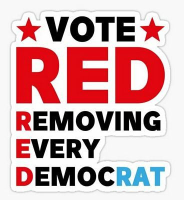 VOTE RED POLITICAL STICKER