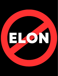 NO ELON ROUND PATRIOTIC STICKER
