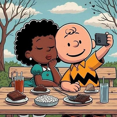 Charlie Brown Selfie Peanuts Cartoon Sticker