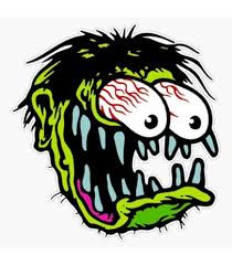 Crazy Zombie Face Sticker