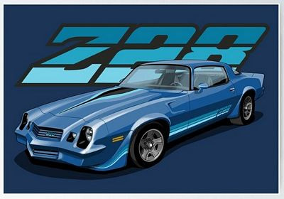 CAMARO Z28 BLUE car pic sticker