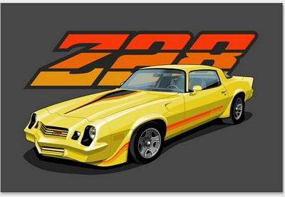 CAMARO Z28 YELLOW car pic sticker