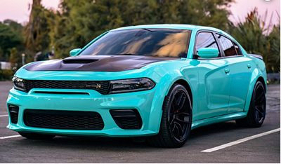 DODGE CHARGER TEAL car pic sticker