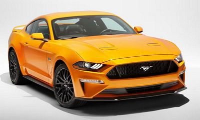 FORD MUSTANG ORANGE car pic sticker