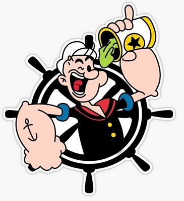 POPEYE AT THE WHEEL STICKER