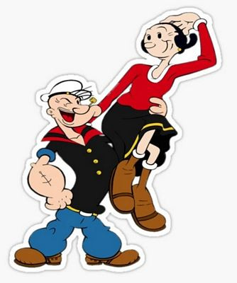POPEYE CARRY OLIVE OIL ONE HAND STICKER