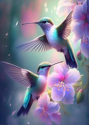 HUMMING BIRD AI ART STICKER 16