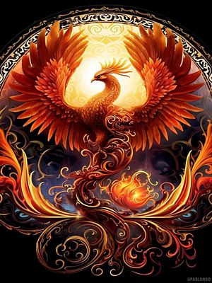 PHOENIX BIRD AI ART STICKER 11