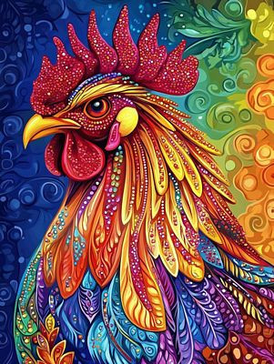 ROOSTER BIRD AI ART STICKER 21