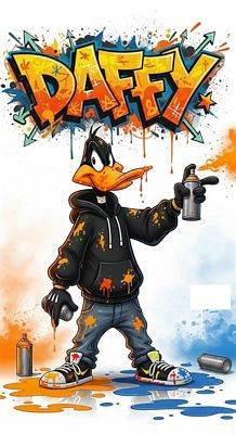 DAFFY CARTOON AI ART STICKERS 14