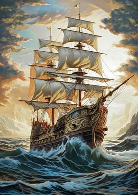 BOATING SHIP AI ART STICKERS 4