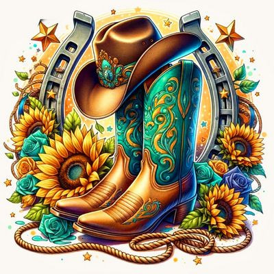 COWBOY BOOTS AT ART STICKER 3