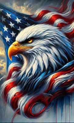 EAGLE PATRIOTIC AI ART STICKER 2