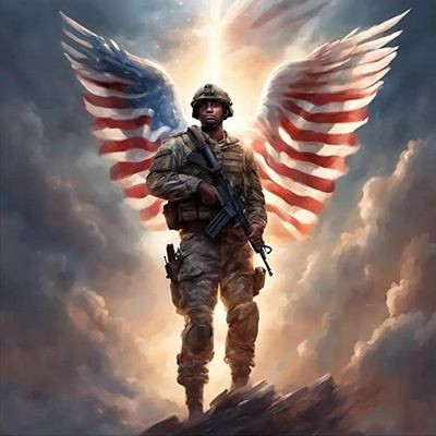 MILITARY PATRIOTIC AI ART STICKER 5