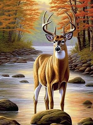 DEER WILD ANIMAL AI ART STICKER 04