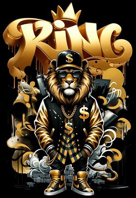 LION WILD ANIMAL AI ART STICKER 09