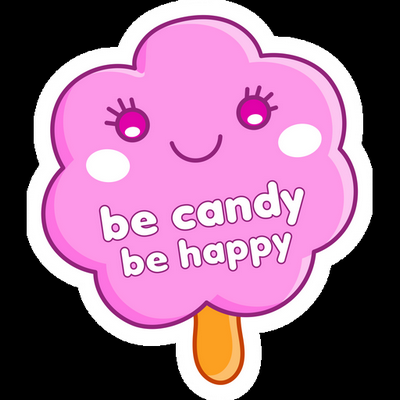 be candy be happy ice cream candy sticker
