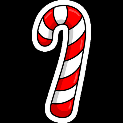 candy cane christmas candy sticker