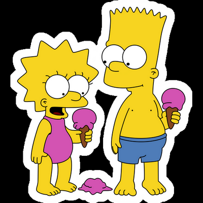 bart lisa ice cream simpsons sticker