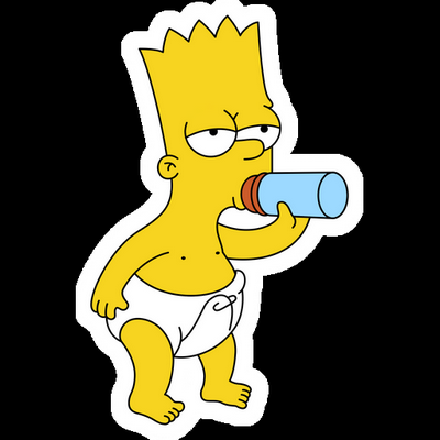 bart simpson baby drinks milk