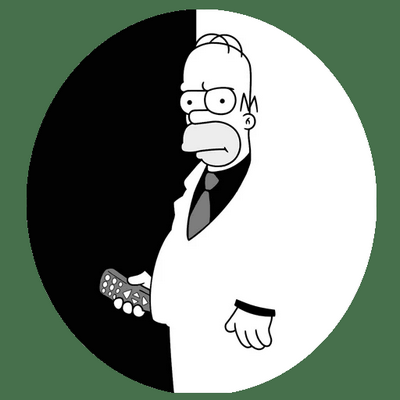 homer B&W round simpsons sticker