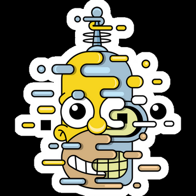 homer bender simpsons sticker