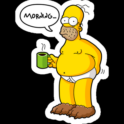 homer morning Simpsons Sticker