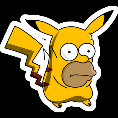 homer pikachu Simpsons Sticker