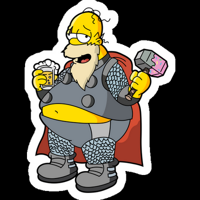 homer thor Simpsons Sticker
