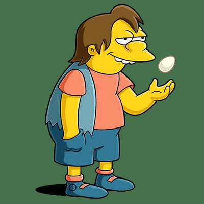 nelson with egg simpsons sticker
