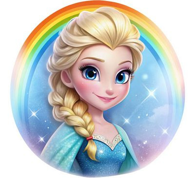Princess elsa rainbow design frozen princess sticker