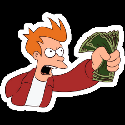 shut up and take my money futurama  weatherproof sticker