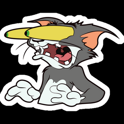 shocked tom funny cartoon sticker
